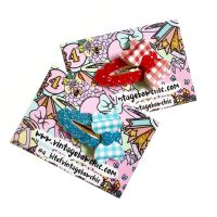 Gingham Bow Snap Clip