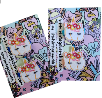 Unicorn pumkin fringe Clip set.
