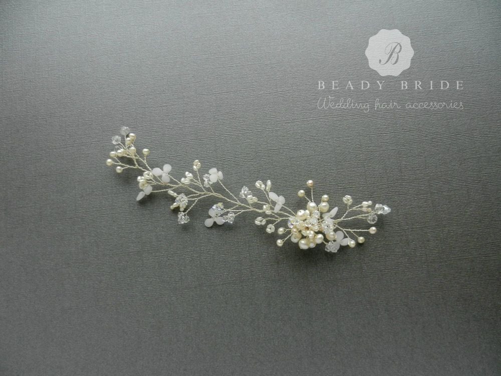 Snow drop petals-delicate bridal hair vine-1 Snow drop petals-delicate bridal hair vine-1