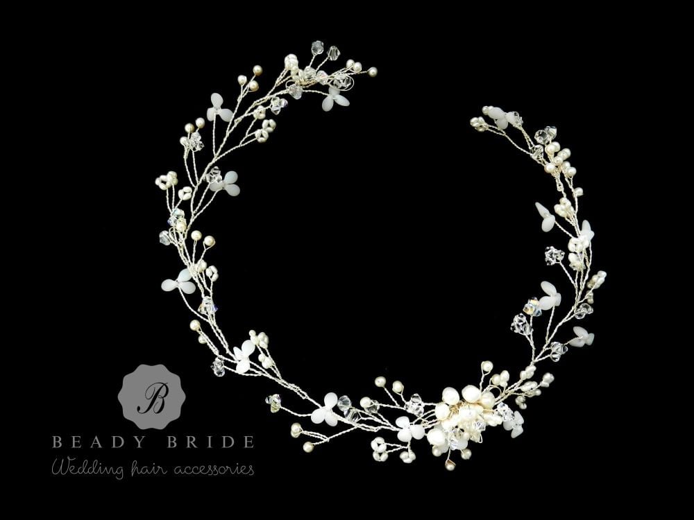 Snow drop petals1-delicate bridal hair vine-1 Snow drop petals1-delicate bridal hair vine-1