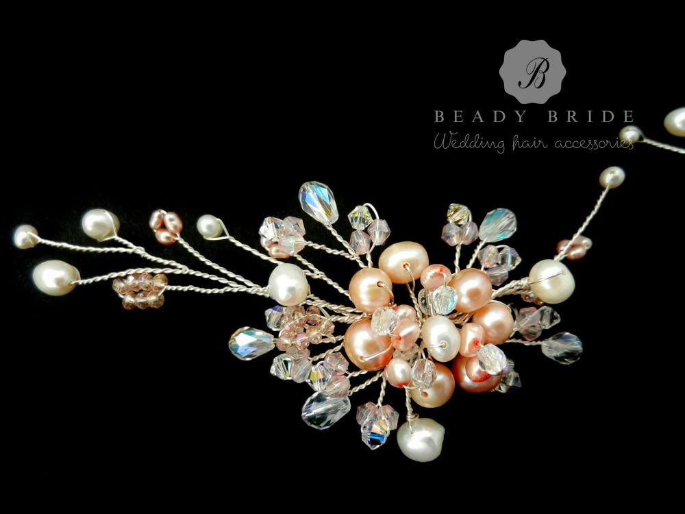 Pink3-Large-bridesmaids-hair-pin-accessory-by-Beady Bride-UK