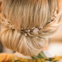 Opal white flower bridal-wedding hair pins-OA-BBS-Karen