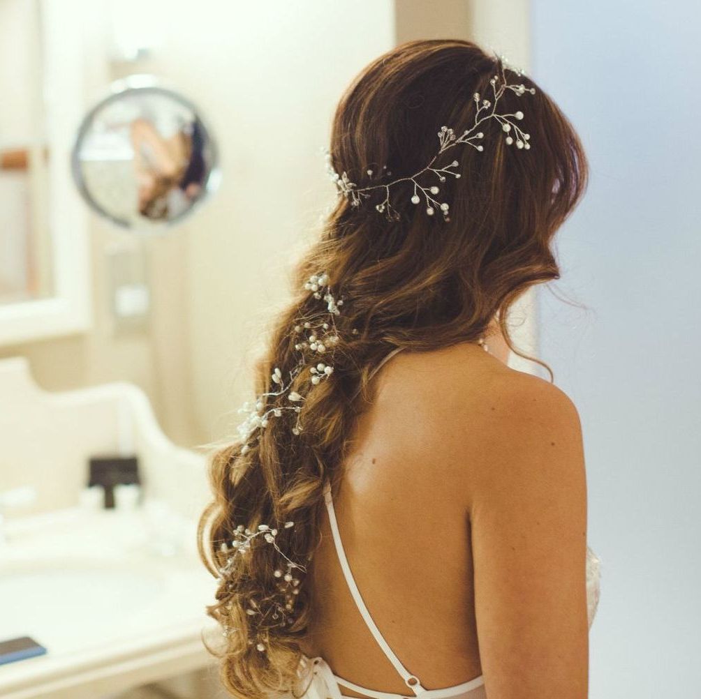 Bespoke delicate pearl bridal hair vine-Aaliya