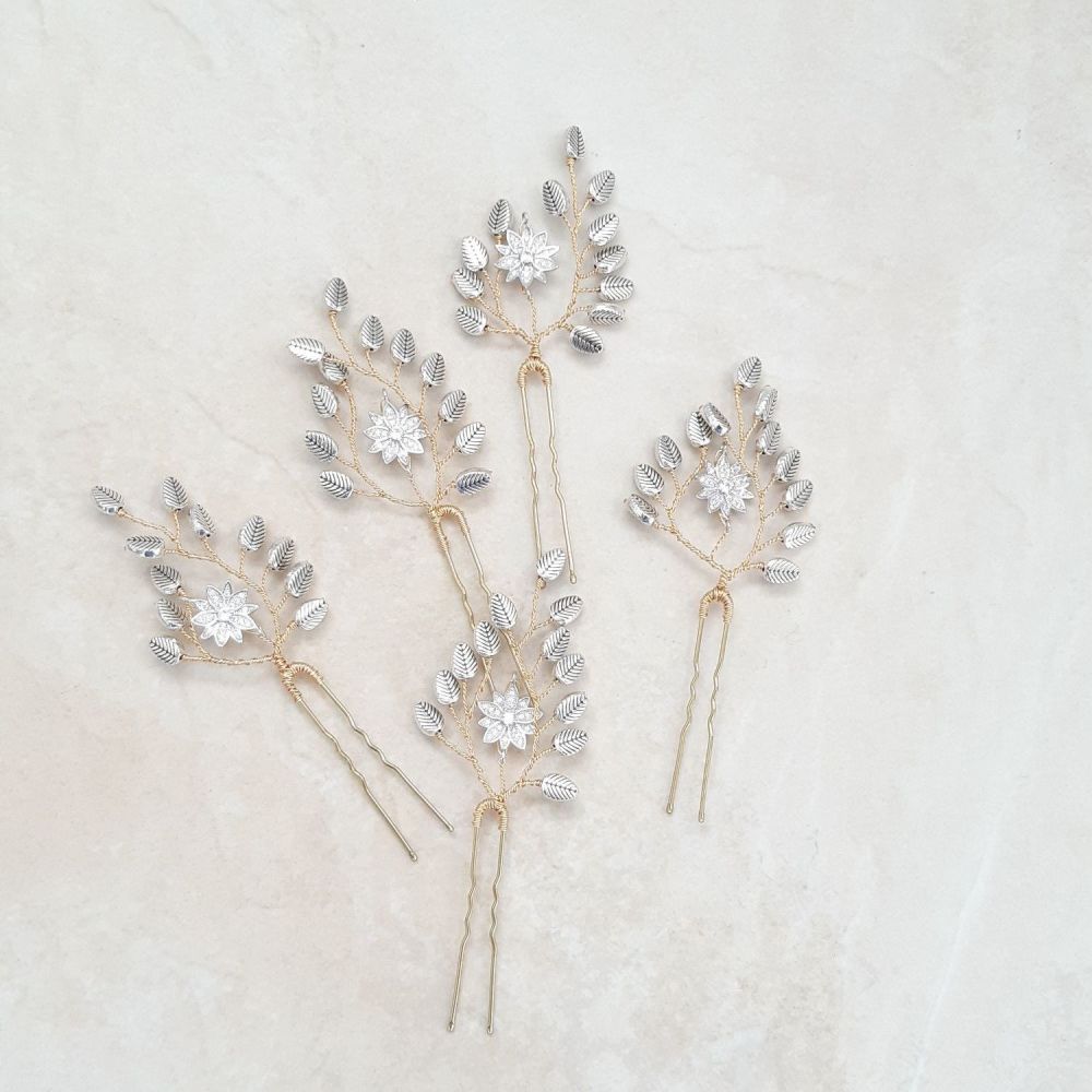 0A-BBS-Robyn1-Rustic antique silver leaf hair pin
