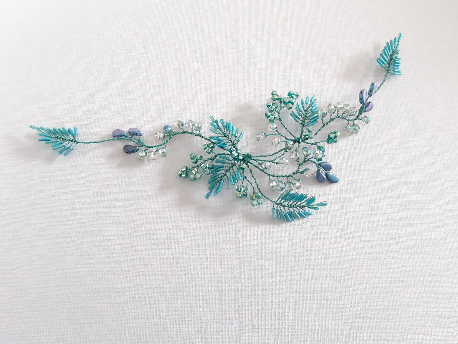 Handmade teal colour floral occasion headpiece-Gloucestershire-UK-Lydia2-4 Handmade teal colour floral occasion headpiece-Gloucestershire-UK-Lydia2-4
