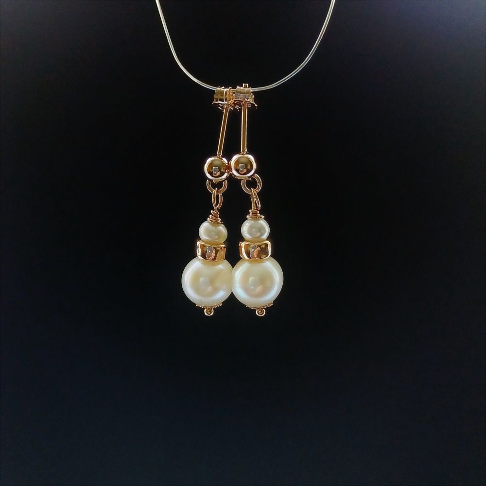 Fresh water pearl and rose gold bridal wedding earrings-FWARPRLRZGLD8-9-3