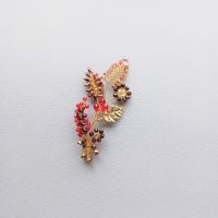 An autumnal-occasion hair accessory in-burgundy and gold -0A-BBS-Hannah