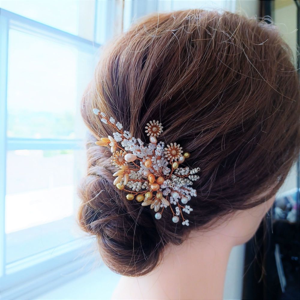 Autumnal floral occasion hair accessory-0A-BBS-Isabella