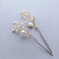 Cream white pearl bridal-wedding hair pins -1-ac-Adeline