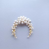 A bridal hair accessory entirely made with fresh water pearls-0- 1- Bridget