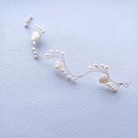 Pearl flower bridal hair vine-Ross.2