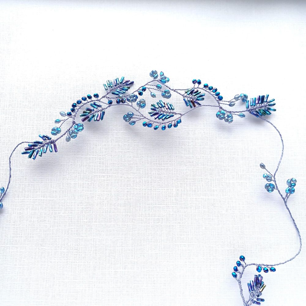 Azure-blue crystal occasion and wedding headpiece-OABBS-Azure-1