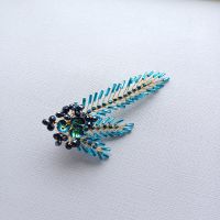 Blue leaf occasion hair accessory-0A-BBS-Anne-1