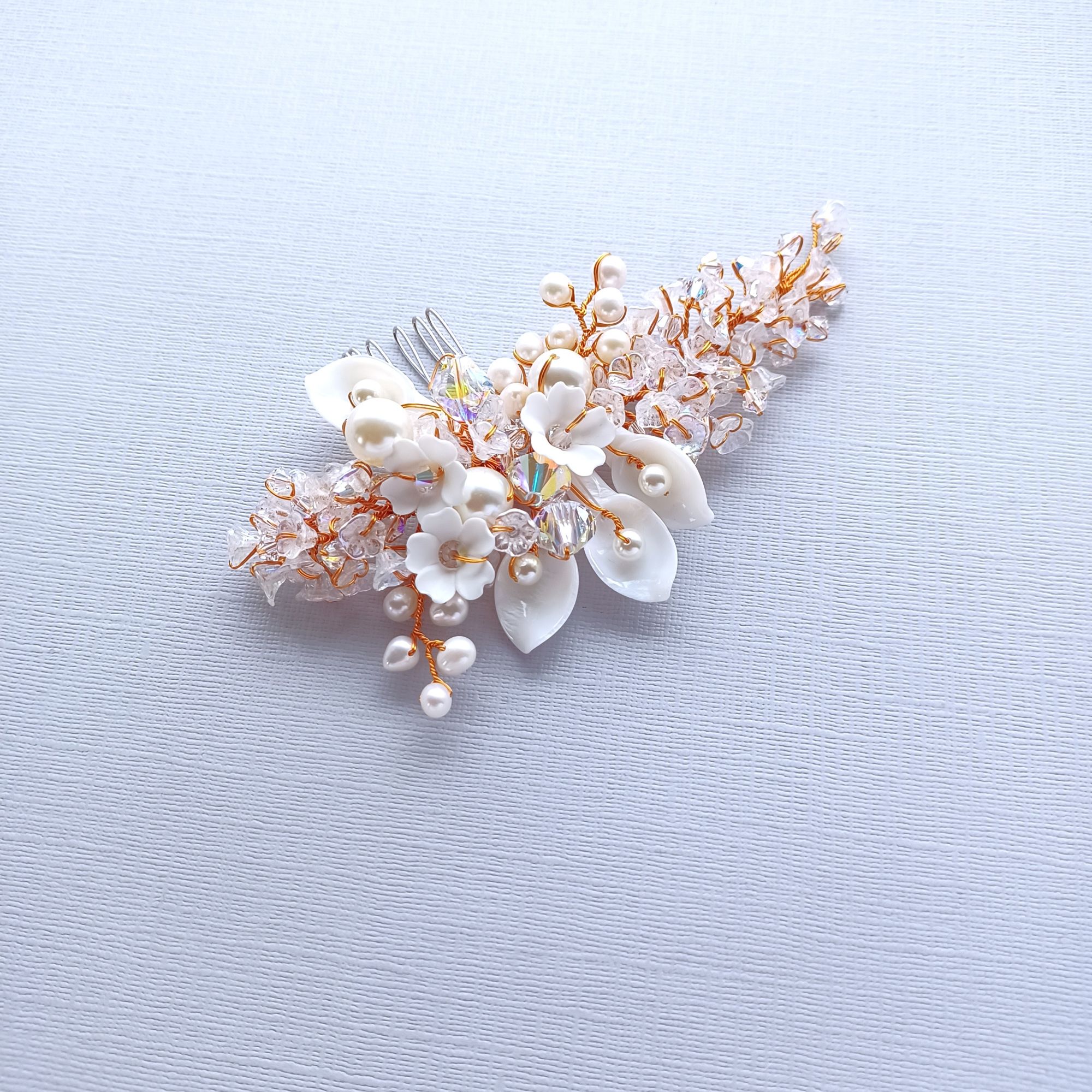 Handmade bridal wedding hair accessories and headpieces by Beady Bride UK