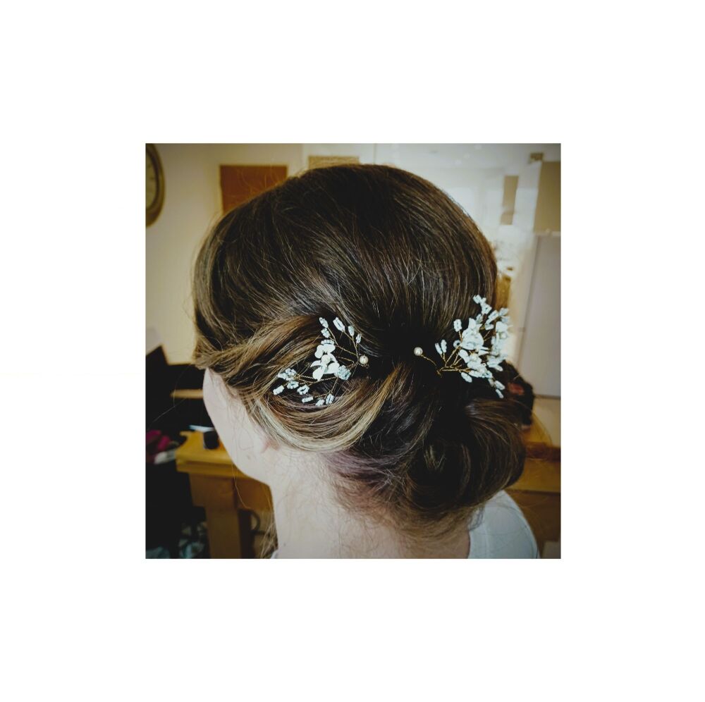 Custom made floral wedding hair pins - Pippa