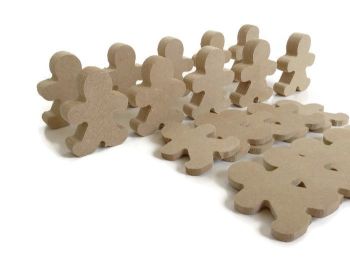 10x MDF Gingerbread Men, 6mm or 15mm Thick