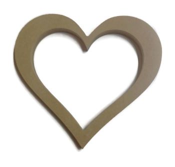 MDF Wooden Hollow Heart 6mm or 15mm Thick