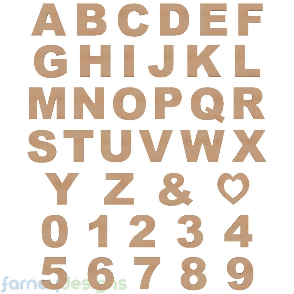 Download Alphabet Letters & Numbers, 18mm thick (Arial font)