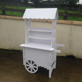 Large Candy Cart Wedding Birthday Party White PVC Cart (Unique Hinged System)