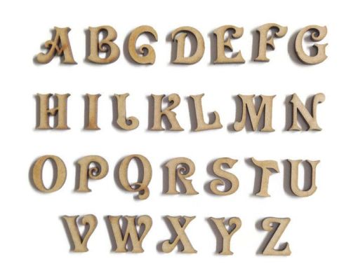 Wooden MDF Victorian Letters / Numbers, 2cm - 10cm sizes