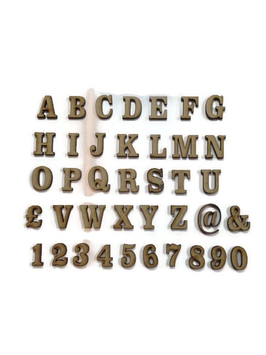 3mm Thick Wooden MDF Georgian Letters / Numbers, 2cm - 10cm sizes 