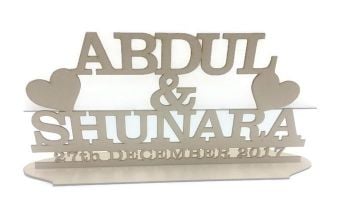 MDF Wooden Wedding / Name Stand Heart (custom made)