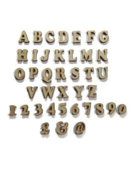 Wooden MDF Cooper Black Letters / Numbers, 2cm - 10cm sizes