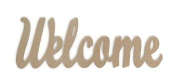 MDF Script Letters Word 'Welcome' Joined 