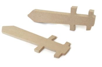 MDF Wooden Sword 6mm or 15mm Thick