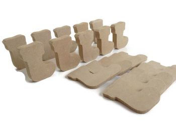 10 x MDF Wooden Stocking Shapes 6mm 15mm Thick  