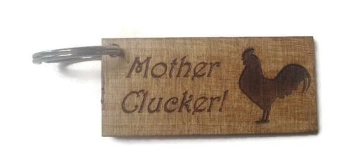 Personalised Keyrings Wooden Mother Klucker!