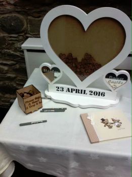 Alternative Wooden MDF Heart Shape Guestbook Dropbox Wedding Birthday Painted  