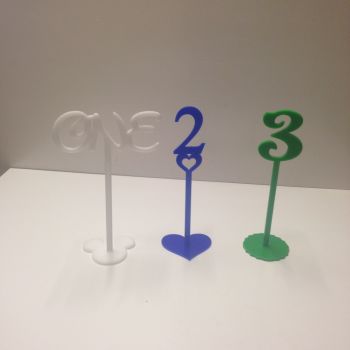 Coloured Plastic Wedding Birthday Table Numbers Various Sizes Syles & Colours