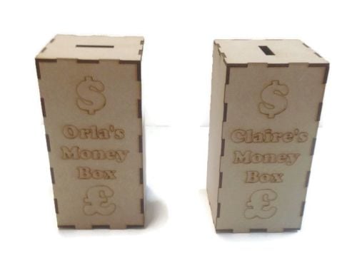 MDF Wooden Personalised Money Box 