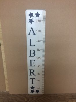Personalised Wall Ruler Growth Chart 50cm - 150cm, 3mm MDF Custom Painted White 