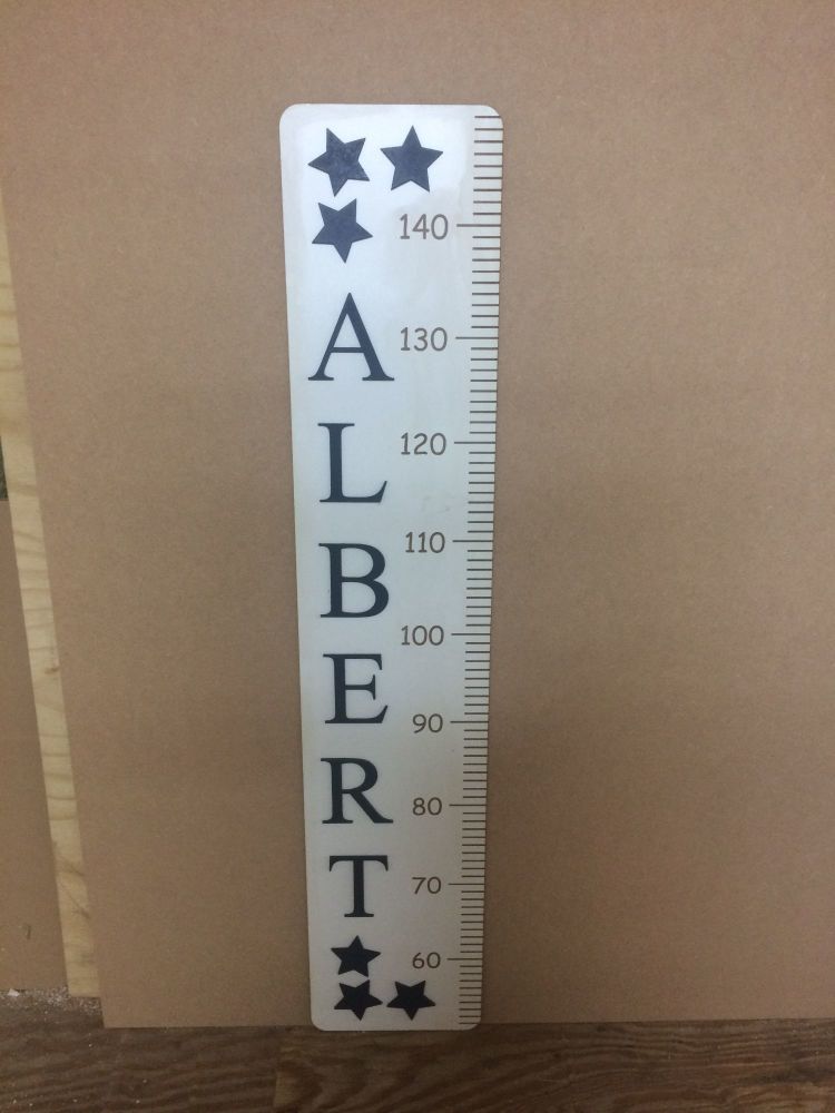 Personalised Wall Ruler Growth Chart 50cm - 150cm, 3mm MDF Custom Painted W