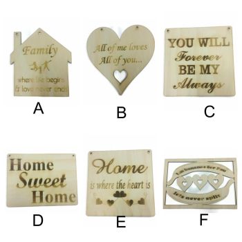 Wall Hanging Personalised Plaques Cut From High Quailty Birch Wood 4mm Thick MDF  
