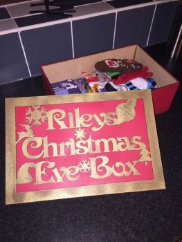 Wooden Personalised Painted Christmas Eve Xmas Eve Boxes MDF With Removable Lid  