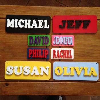 3D Children's door plaque, personalised name, wall art personalised Painted   
