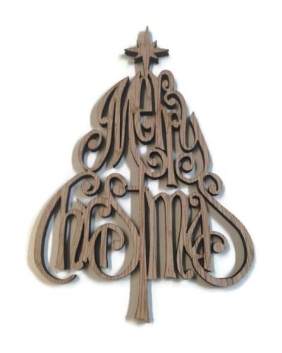 Wooden Plywood Merry Christmas Tree