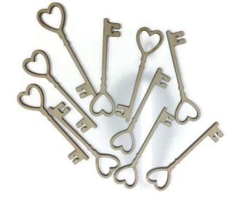 Pack of 10 Love heart key rings valentines wedding weddings engagement marriage 4mm thick  