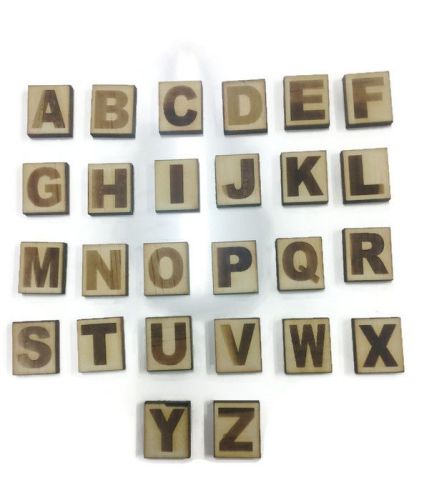 Wooden Full Alphabet Set Of Letters Scrabble 4mm Thick Various Sizes Birch 