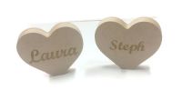 Personalised Etched Heart Freestanding Shape 25mm Thick MDF  