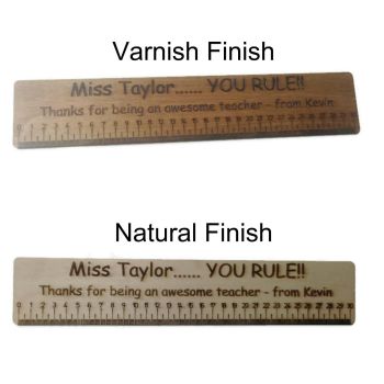 Personalised Ruler High Quality Birch Plywood 30cm Long Teacher Present Any Text  