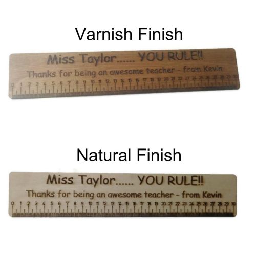 Personalised Ruler High Quality Birch Plywood 30cm Long Teacher Present Any