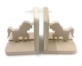 Wooden Pair Bookends - Unicorns