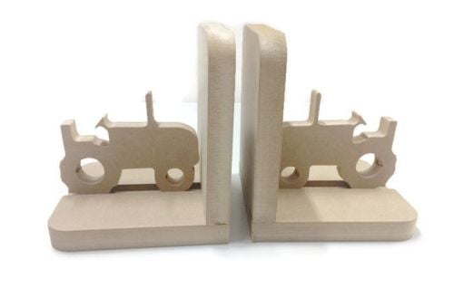 Wooden Pair Bookends - Tractor