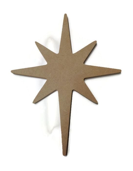 MDF Wooden Christmas Star 6mm or 15mm Thick