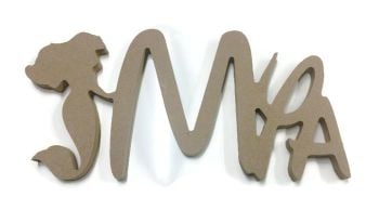 HANGING MDF Wooden Ariel Disney Custom Name Plaque 150mm/6mm