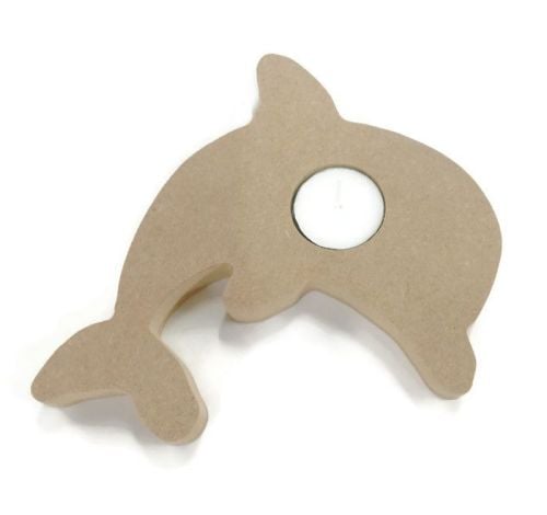 Wooden MDF Candle Holder 18mm Thick - Dolphin